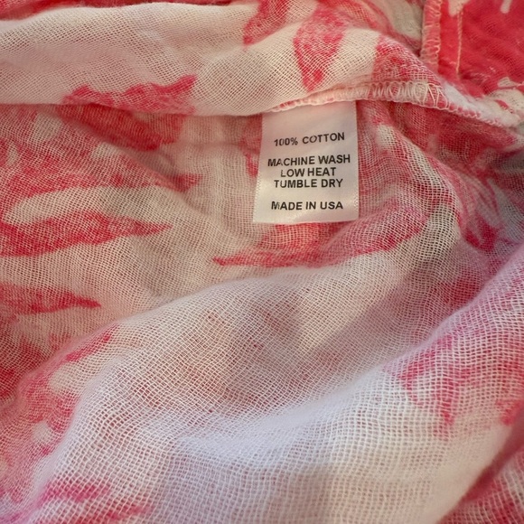 Felicitié 100% Cotton Gauze Palm Print Pink Blouse - Picture 6 of 7